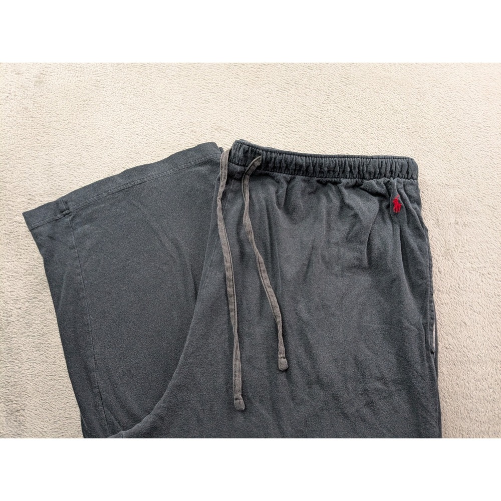 Polo Ralph Lauren Mens XL Gray Cotton Jersey Lounge Sleep Pants Red Pony Logo